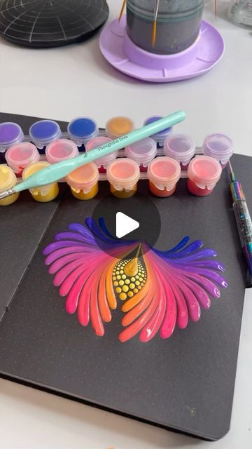 Ranoo Sabnis - Mandala and Dot Artist on Instagram: "Sunset gradient brushstrokes. 🌅   I just got Demi’s brushes from @thoughtfuldots and have been using them all the weekend. I’m was bummed they were dirty already but it just means that they’re well loved, right? 🥰  I painted a bunch of things this weekend with this palette - and I actually recorded some of it. I’ve been really bad at recording video lately so I did this in my @archerandolive blackout journal to show off this palette. It’s nice to keep these swatches all together. And the dot grid helps to keep it all symmetrical.   #PaintMixing #SunsetColors #SunsetVibes #Gradient #Ombre #Brushstrokes #CustomPalette #CustomColors #Tutorial #HappyColors #MandalaArtist #MandalaArt #OddlySatisfying Video #DailyMeditation #MeditativeArt #P Sunset Gradient, Recording Video, The Dot, Dot Grid, Daily Meditation, Sunset Colors, Happy Colors, Artist On Instagram, Better Love