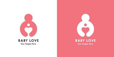 Baby Mother Love logo design illustration. Silhouette of Mother hugging baby in circle shape. Mommy pregnant simple flat design style Baby Logo Branding, Love Logo Design, Baby Logo Design, Logo Design Illustration, Children Hospital, Mom Care, Baby Logo, Mother Love, Love Logo