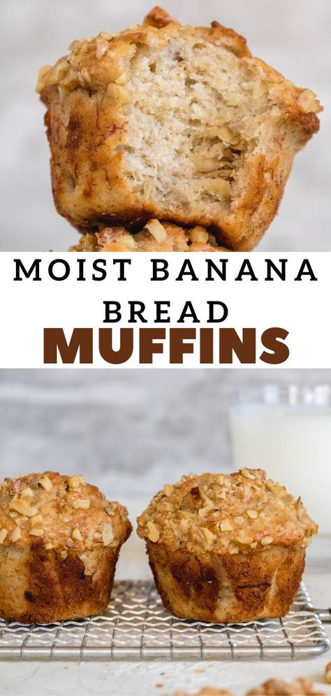 Bakery Banana Nut Muffins, Homemade Banana Nut Muffins, Banana Nut Bread Muffins, Moist Banana Muffin Recipe, Moist Banana Bread Muffins, Moist Banana Nut Muffins, Banana Nut Muffins Recipe, Best Banana Muffin Recipe, Starbucks Banana