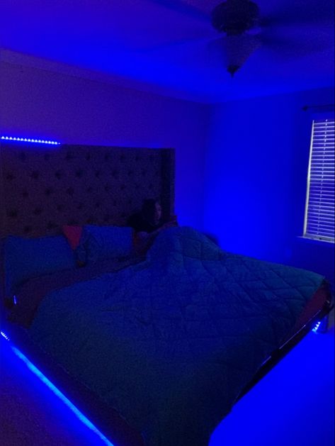 Bed Frame Led Lights, Led Lights Around Bed Frame, Metal Bed Frame Led Lights, Bed Frames With Led Lights, Led On Bed Frame, Led Light Bed Frame, Leds Behind Bed, Led Around Bed, Led Behind Bed