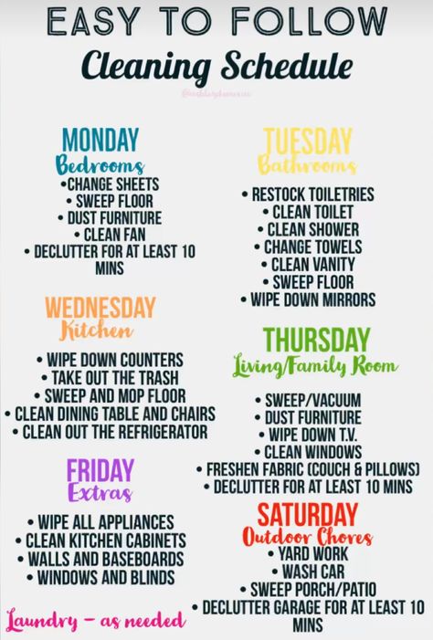 Cleaning House Schedule, Housecleaning Schedule, Housekeeping Quotes, House Routine, Household Chores List, Cleaning Lists, Easy Cleaning Schedule, House Schedule, Daily Cleaning Schedule