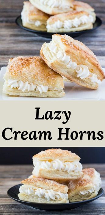 Cream Horn Filling, Puff Pastry Recipes Dessert, Cream Horn, Pastries Recipes Dessert, Tasty Pastry, Puff Pastry Filling, Cream Horns, Cream Puff Recipe, Puff Pastry Desserts