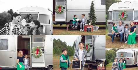 Airstream Family Photoshoot, Christmas Mini Session Ideas, Mini Session Ideas, Airstream Campers, Photography Christmas, Christmas Mini Sessions, Plaid Shirts, Christmas Photoshoot, Christmas 2022