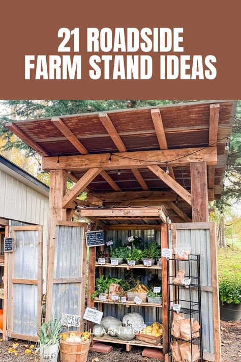 Roadside farm stands can be a major source of income for farmers by attracting customers to your wares. Farm Stand Ideas, Roadside Farm Stand, Source Of Income, Stand Ideas, Farm Stand, Diy Woodworking, Wood Working, Shed, Wood