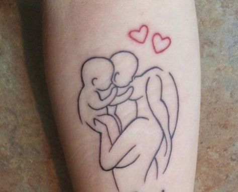 Mom Baby Tattoo, Wrist Tattoos Words, Baby Angel Tattoo, Motherhood Tattoos, Pocket Watch Tattoos, Twin Tattoos, Mom Tattoo Designs, Tattoos With Kids Names, Mommy Tattoos