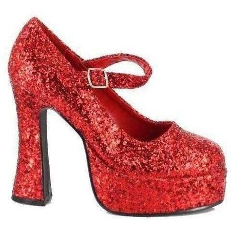 557-EDEN-G Mary Jane | By ELLIE BRAND | Sexyshoes.com | FREE Shipping over $79 | SEXYSHOES.COM Mary Jane Costume, High Heels Classy, Mary Jane Platform Shoes, Glitter High Heels, Ellie Shoes, Red Slippers, Red High Heels, Platform Mary Janes, Ankle Heels