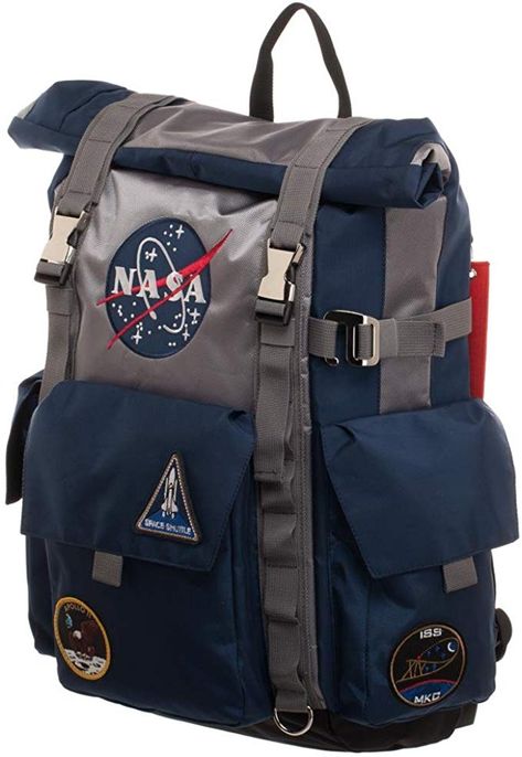 Tas Gucci, Nasa Clothes, Grey Backpack, Roll Top Backpack, Sport Backpack, Rolltop Backpack, Astronomy Gift, Grey Backpacks, Space Lovers