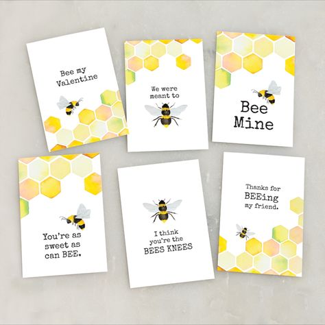 Printable Bee Valentine Cards Bee Valentines Cards, Valentine Cards Printable, Bee Mine Valentine, Bee Valentine, Valentines Watercolor, Bee Printables, Printable Valentines Cards, Printable Valentine, Bee Mine