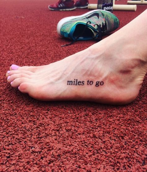 Miles To Go Tattoo, Running Tattoo Ideas, Travel Tattoo Ideas, Go Tattoo, Running Tattoo, Bike Tattoos, Miles To Go, Travel Tattoo, Get A Tattoo