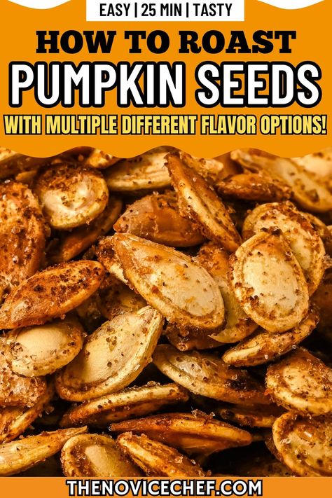 Save your pumpkin seeds when carving pumpkins to create an easy and healthy snack! This tutorial will show you how to roast pumpkin seeds with a healthy savory smoked paprika seasoning blend or with a sweet cinnamon sugar blend. Roasted Pumkin Seeds, Paprika Seasoning, Best Pumpkin Seed Recipe, Easy Pumpkin Seeds, Seasoned Pumpkin Seeds, Flavored Pumpkin Seeds, Savory Pumpkin Seeds, Pumpkin Seed Recipes Roasted, Perfect Pumpkin Seeds