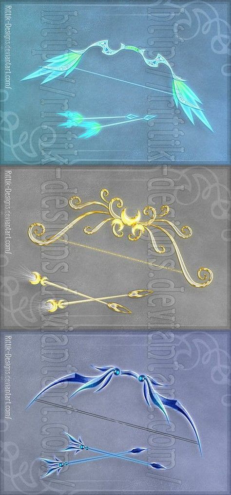 Fantasy Bow, Magic Bow, Arrow Drawing, Wings Drawing, Writing Fantasy, Magic Design, Bow And Arrow, Anime Accessories, Magical Jewelry