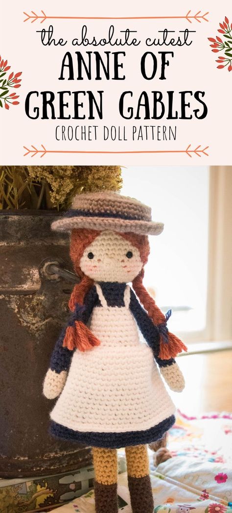 This beautiful Anne of Green Gables crochet doll pattern is absolutely perfect in every way. Come see why this should be your next amigurumi project. #amigurumi #crochet #anneofgreengables Anne Of Green Gables Crochet Doll, Anne Of Green Gables Amigurumi, Crochet Anne Of Green Gables, How To Crochet Dolls, Anne Of Green Gables Crafts, How To Crochet A Doll, Anne Of Green Gables Crochet, Animals To Crochet, Amigurumi People