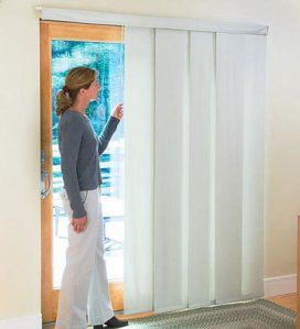 Love these blinds for sliding doors Sliding Door Coverings, Vertical Blinds Alternative, Modern Vertical Blinds, Panel Track Blinds, Sliding Door Window Treatments, Glass Sliding Door, Patio Blinds, Bathroom Blinds, Modern Blinds