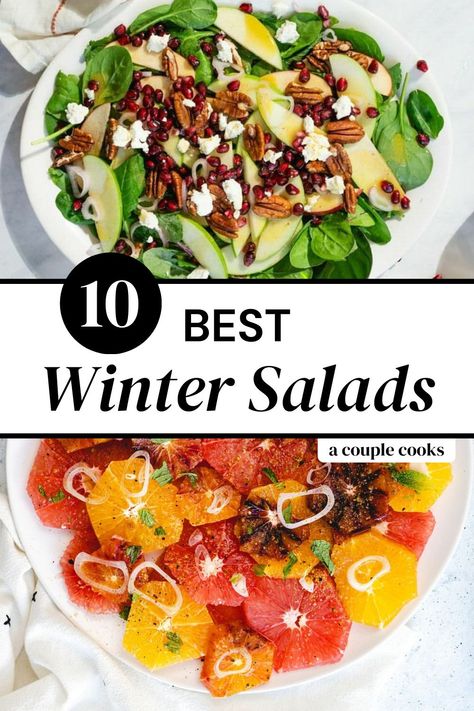 Side Salad Recipes Winter, Citrus Salad Winter, Side Salad To Go With Chili, Easy Winter Salad Recipes, Winter Citrus Salad, Winter Salads Healthy, Fennel Salad Recipes, Winter Salad Ideas, Salads Winter