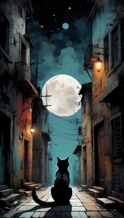 (4) Playground AI Andy Kehoe, Animal Illustration Art, Alley Cat, Good Day Quotes, Apple Design, Image Generator, Create Art, Black Cats, Acrylic Paintings