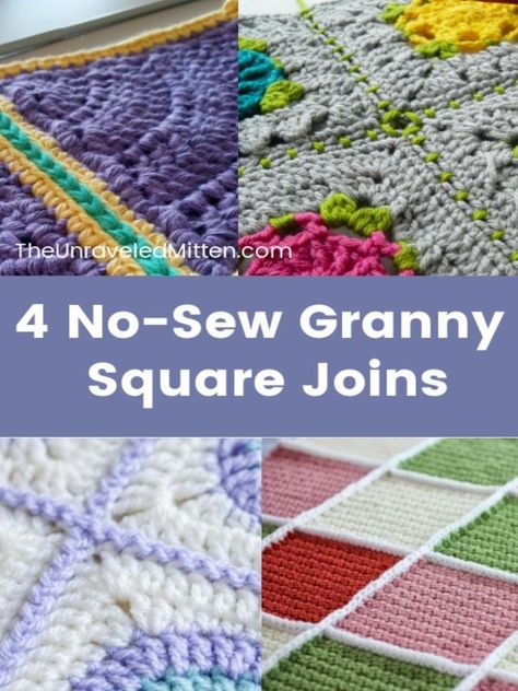 Learn how to join granny squares with no sewing today! Sewing granny squares takes forever, these techniques are quick and easy. Connecting Granny Squares, Join Granny Squares, Crochet Joining, Joining Crochet Squares, Crochet Blanket Border, Joining Granny Squares, Thread Crafts, Slip Stitch Crochet, Dishcloth Crochet Pattern