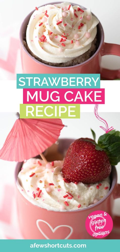 Strawberry Mug Cake, Dessert Microwave, Strawberry Mug, Valentines Recipes Desserts, Keto Pumpkin Pie, Chocolate Chip Cupcakes, Mug Cake Recipe, Lemon Sugar Cookies, Low Carb Cheesecake