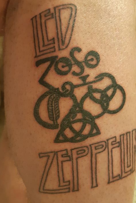 Led Zeppelin IV Led Zeppelin Symbols Tattoo, Led Zeppelin Symbols, Led Zeppelin Tattoo, Led Zeppelin Iv, Symbolic Tattoos, Led Zeppelin, Zeppelin, New Tattoos, Led