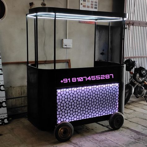 Mobile Food Cart Design Ideas, Food Trailer Design, Food Truck Ideas, Food Setup, Food Stand Design, Food Cart Business, Neon Food, Food Stall Design, Restaurant Plan