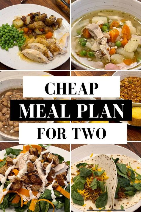 Meal Plan For Two, Easy Weekly Meals, Cheap Meal Plans, Simple Dinners, Healthy Meal Plan, Cheap Meal, Healthy Meals For One, Tasty Dinner, Budget Meal Planning