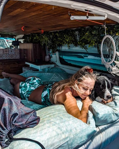 Travel Couple | Aus | Van Life on Instagram: “Best travel companions are certainly dogs 🐶❤️ Always happy and eager to be by your side 🤙 . . . . . . #thatsvangasmic #vanlifecaptain…” Dog Van Life, Van Life Dog, Caravan Interior Makeover, House Van, Van Lifestyle, One Suitcase, Mom Aesthetic, Wild Photography, Campervan Life