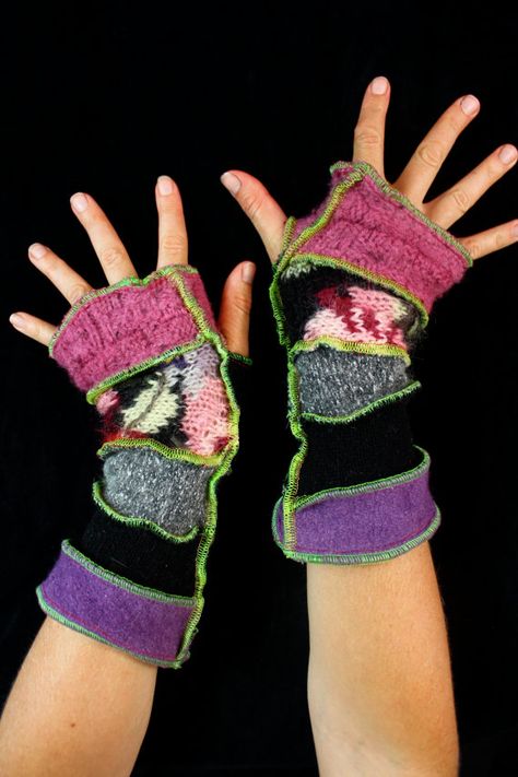 Arm Warmers - made from upcycled sweaters Floral Palette, Upcycled Sweaters, Big Pants, Verdant Green, Turkey Pattern, Recycled Sweater, Fashion Gloves, Gloves Pattern, 2000s Style