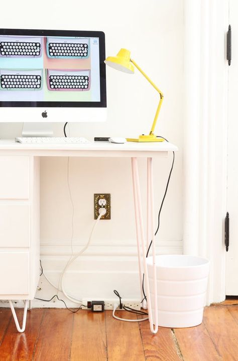 How To Hide Home Wires | Apartment Therapy Cleaning Your Dishwasher, Hide Cords, Housekeeping Tips, Hide Wires, Cord Storage, Electronic Organization, Office Inspiration, Office Organization, Cleaning Organizing