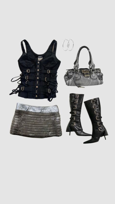 #oufitinspo #oufit #outfitidea #fitideas #fit #fits #leather #vintage #boots #buckles #dolceandgabbana #dg #beauty #vibes #silver #metallic #silverhoops #y2k #rave #chainmail #knightcore #sequins #bla Party Going Out Outfit, Tumblr 2014 Aesthetic, Loop Earrings, Earrings Set, Earrings For Women, Women's Earrings, Silver Plated, Hoop Earrings, Tumblr