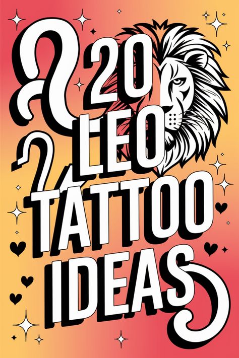 20 Leo tattoo ideas with a lion illustration. Geometric Leo Tattoo, Tattoos For Leos, Leo Tattoo Ideas, Small Leo Tattoo, Leo Symbol Tattoos, Leo Lion Tattoos, Leo Constellation Tattoo, Leo Symbol, Leo Tattoo Designs