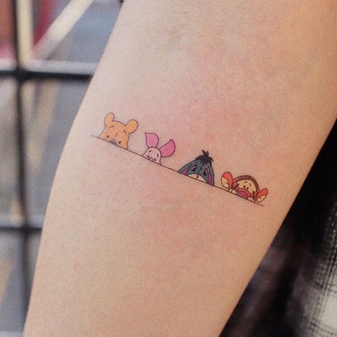 Pooh Tattoo Ideas, Winnie The Pooh Tattoo Ideas, Winnie The Pooh Tattoo, Pooh Tattoo, Winnie The Pooh Tattoos, Disney Sleeve, Sister Tattoo, Disney Tattoo, Cute Tattoo