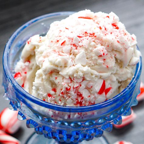 Keto Candy Cane Ice Cream | Ninja Creami high protein recipe! Candy Cane Ice Cream Recipe, Candy Cane Ice Cream, Cinnamon Ice Cream Recipe, Low Fat Ice Cream, Cottage Cheese Desserts, Low Carb Healthy, Strawberry Ice Cream Recipe, Peppermint Ice Cream, Walnut Fudge