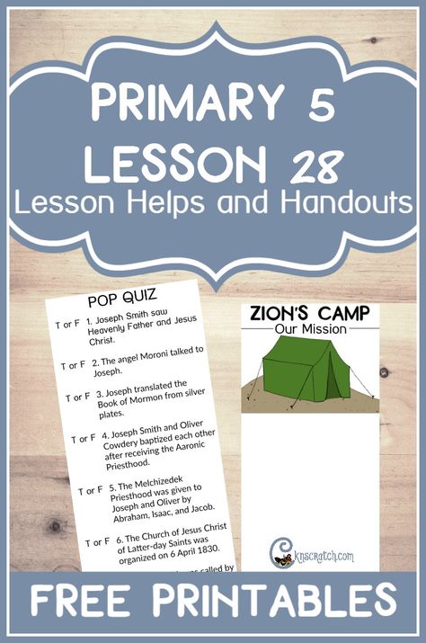 Great LDS lesson helps and free handouts for teaching Primary 5 Lesson 28: Zion's Camp Marches to Missouri Lds Lifestyle, Book Of Mormon Activities, Lds Primary Activity Ideas, Lds Handouts, Primary Activity, Fun Ice Cream, Lds Lessons, Primary Teacher, Relief Society Activities