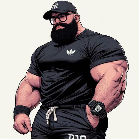 Animal Illustration Art, Beefy Men, Tough Guy, Stranger Things Netflix, Guy Drawing, Bear Art, Character Design Male, Male Art, Cute Anime Guys