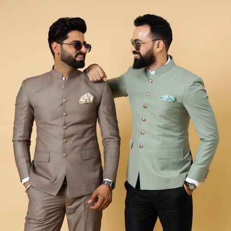 "Suit up in style with Rajanyas! Elevate your wardrobe with these classic bandhgala suits, perfect for making a statement at any formal occasion. Timeless elegance meets modern flair. 🕶️✨ @rajanyasofficial . . . . #Rajanyas #SuitUp #MensFashion #Bandhgala #FormalWear #StyleStatement #EleganceRedefined #FashionEssentials" Bandhgala Suit Men Wedding, Bandhgala Suit Men, Indowestern Outfits For Men, Engagement Suits, Indowestern Outfits, Wedding Suits Men Black, Jodhpuri Suits, Mens Tweed Suit, Men Suits Wedding