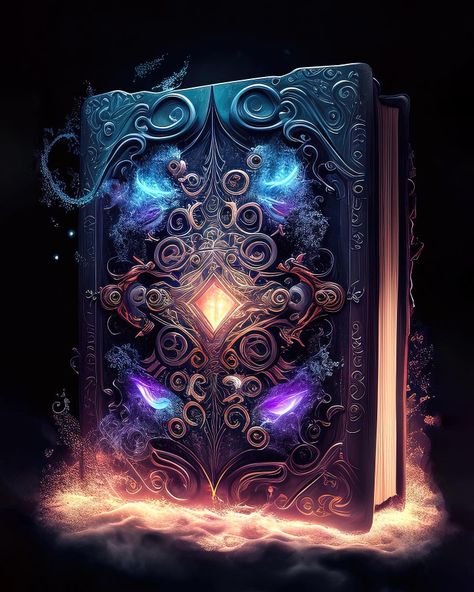 Magic Book Fantasy Art, Grimore Books Aesthetic, Magic Book Drawing, Mystical Art Magic, Magic Book Art, Fantasy Book Art, Fantasy Jewelry Magic, Magical Books, Magic Books