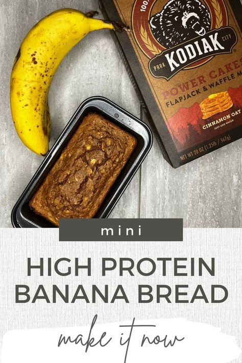 Protein Banana Bread Recipe, Kodiak Protein Pancakes, 35 Grams Of Protein, High Protein Banana Bread, Kodiak Recipes, Kodiak Cakes Recipe, Kodiak Pancakes, Protein Banana Bread, Protein Pancake Mix