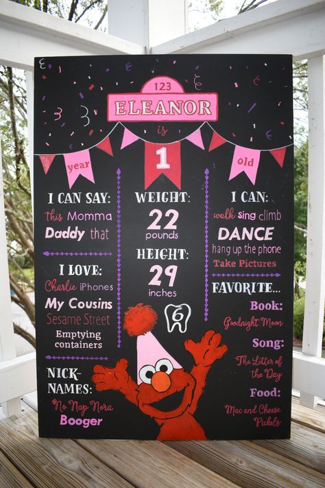 Elmo Birthday Party Girl, Pink And Red Elmo Party, Pink Red And Orange Elmo Party, Elmo Birthday Party Girly Centerpieces, Girly Elmo Birthday Party Decoration, Girly Elmo Birthday Party, Elmo’s World Birthday Invitation, Elmo First Birthday, First Birthday Board