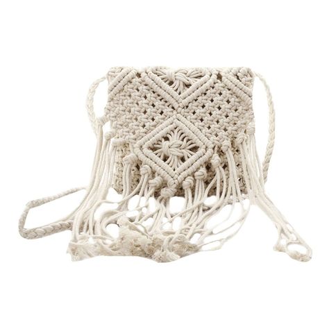 PRICES MAY VARY. Material: Handwoven cotton rope with polyester lining, durable and stylish Purse size: 7.5 * 6.7in (L * W ); Mini and lovely, which can store your lipstick, coins and keys. Please kindly note the size before you ordering Design: Vintage ethnic/bohemian style with cute tassels, macrame crochet hollow out decoration, unique and chic, dresses up you are so charming and full of personality Feature: Zipper closure to keep your kits safety, with long single woven shoulder strap can us Bohemian Purse, Crochet Beach Bags, Cotton Purse, Crochet Shoulder Bag, Crochet Fringe, Crochet Cross, Tassel Bag, Tapestry Crochet, Crochet Purses