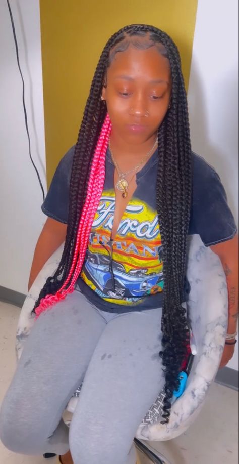 Hairstyles On Braids For School, Cute Back To School Braided Hairstyles, Different Hairstyles For Braids, Braids With Bandana Hairstyles, Mixed Braids Hairstyles, Mid Length Braids With Beads, Hairstyles For 9th Grade, 9th Grade Hairstyles, Braids For Middle Schoolers