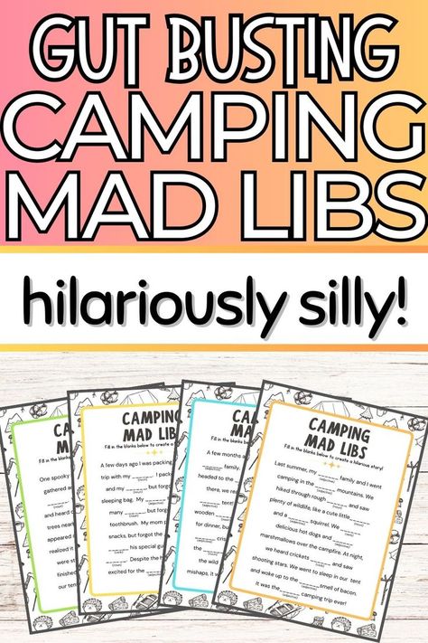 printable camping mad libs Camping Mad Libs, Literacy Night Games, Camping Printables, Camp Read, Camping Classroom, Math Mystery, Camping Theme Classroom, Kindness Challenge, End Of Year Activities