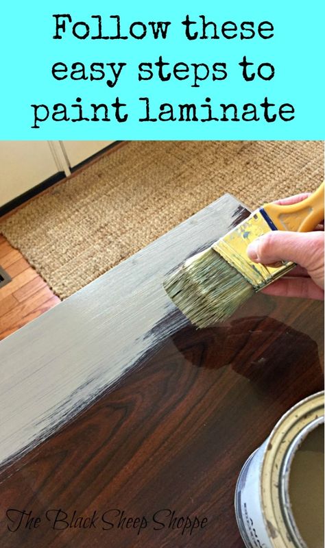 Follow these easy steps to paint laminate! Painting Pressed Wood, Laminate Furniture Makeover, Painting Fake Wood, Painting Laminate Floors, Throw Pillow Covers Diy, Painting Ikea Furniture, Painting Laminate Furniture, Diy Throw Pillows, Painting Laminate