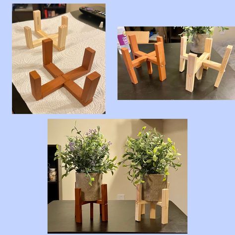 Jenga Candle Holder, Jenga Block Plant Stand Diy, Jenga Diy Decor, Jenga Block Plant Stand, Wood Block Crafts Diy Home Decor, Jenga Diy Crafts, Jinga Crafts Diy, Jenga Pieces Crafts, Diy With Jenga Blocks