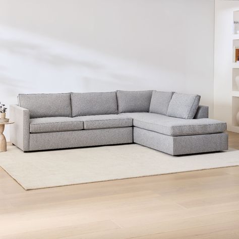 Harris 2-Piece Sleeper Sectional w/ Bumper Chaise (112") | West Elm Reclining Sectional With Chaise, Queen Size Sheets, Oversized Furniture, Display Coffee Table, Storage Chaise, Garage Apartment, Sleeper Sectional, Mattress Dimensions, Sofa Bench