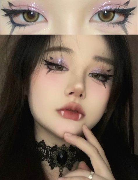 Hallowen Schminke, Anime Eye Makeup, Cute Eye Makeup, Anime Makeup, Alternative Makeup, Ethereal Makeup, Makijaż Smokey Eye, Dope Makeup, Edgy Makeup