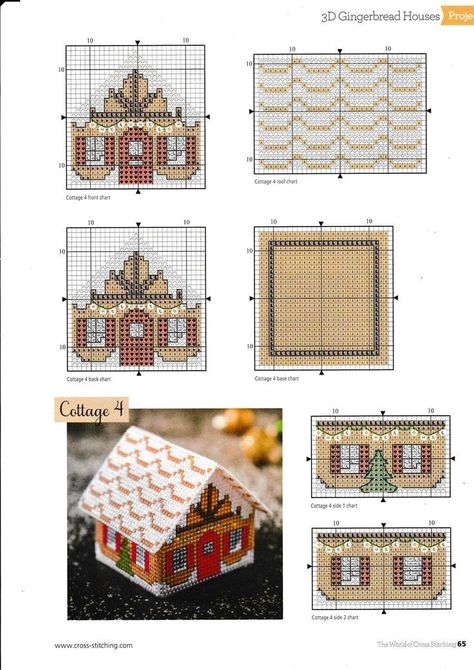 Sunshine Village, Cute Cottages, The World Of Cross Stitching, Cross Stitch House, Plastic Canvas Ornaments, Winter Cross Stitch, Cross Stitch Christmas Ornaments, Plastic Canvas Tissue Boxes, Plastic Canvas Christmas