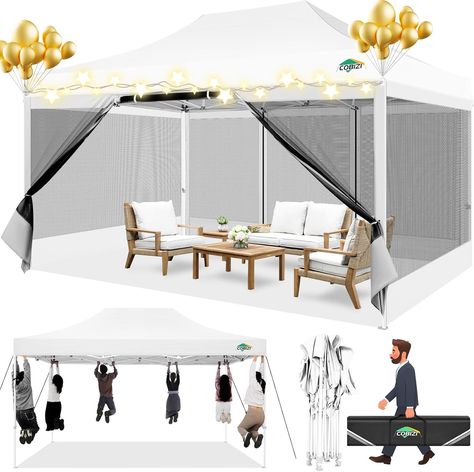 10x15 Pop up Canopy Tent Sidewalls Heavy Duty Easy up Outdoor Canopy with Mosquito Net Pop up Screen Screen Tent, Pop Up Gazebo, Canopy Tent Outdoor, Outdoor Canopy, Easy Up, Pop Up Canopy Tent, Gazebo Canopy, Steel Canopy, Pergola Canopy