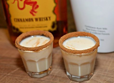 Cinnamon Toast Crunch Shots - The Cookin Chicks Rumchata Fireball Shots, Shots With Fireball, Cinnamon Toast Crunch Shots, Rumchata And Fireball, Rumchata Shots, Cinnamon Toast Crunch Shot, Fireball Shots, Fireball Cocktails, Fireball Shot