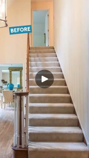 156K views · 1.9K reactions | Finally revealing my stairs! 🙌 #diyprojects #renovations #stairs ##stairsdesign #reels #fyp | Ashleigh Lauren | Ashleigh Lauren · Original audio Diy Staircase Wall Makeover, Wooden Staircase Makeover, Pine Staircase Makeover, How To Redo Stairs, Staircase Makeover Wall, Dark Stained Stairs, Old Staircase Makeover, Exterior Stairs To Second Floor, Open Stairway To Basement