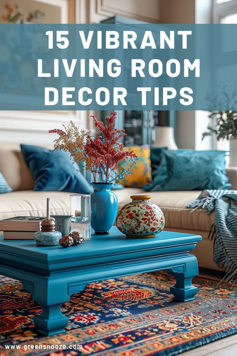 living room ideas, living room decor, living room inspiration, colorful living rooms Chinoiserie Chic Interior Design, Creative Living Room Ideas, Home With Color, Room Decor Tips, Living Room Decor Tips, Vibrant Decor, Vibrant Living Room, Colourful Living Room Decor, Creative Living Room