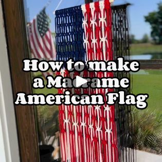 Macrame American Flag Pattern, Macrame American Flag Tutorial, Macrame American Flag, Macrame Flag, Flag Wall Hanging, Summertime Vibes, Diy Craft Kit, Patriotic Crafts, Flag Wall